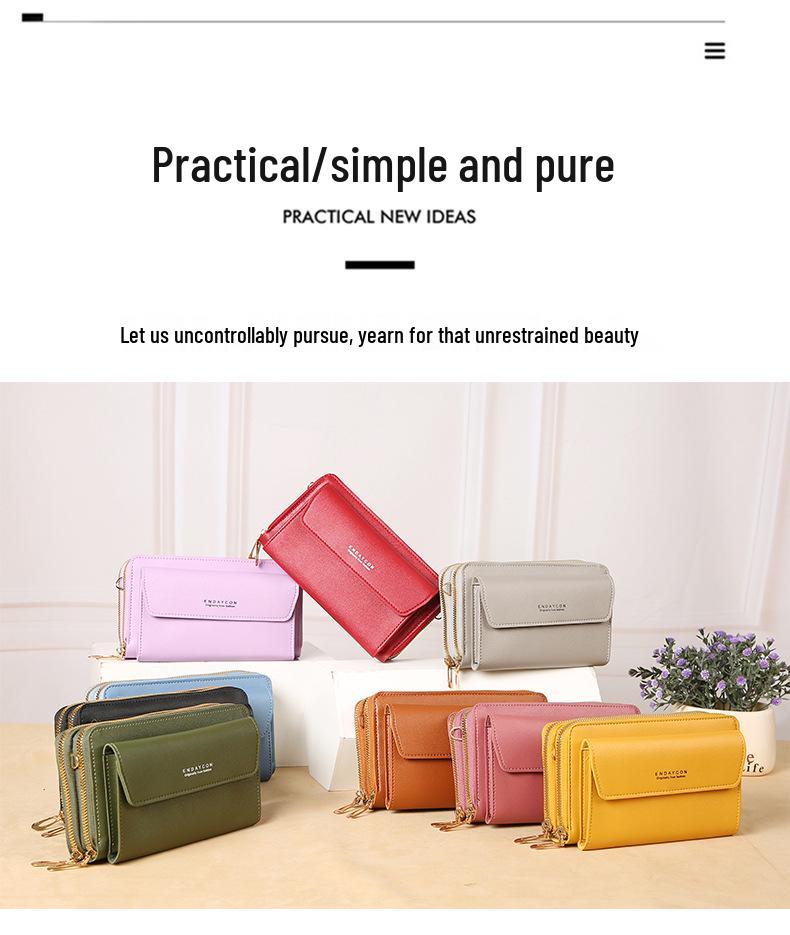 2025 Women's Large Capacity Multifunction Crossbody Phone Bag - Stylish, Simple Solid Color Design