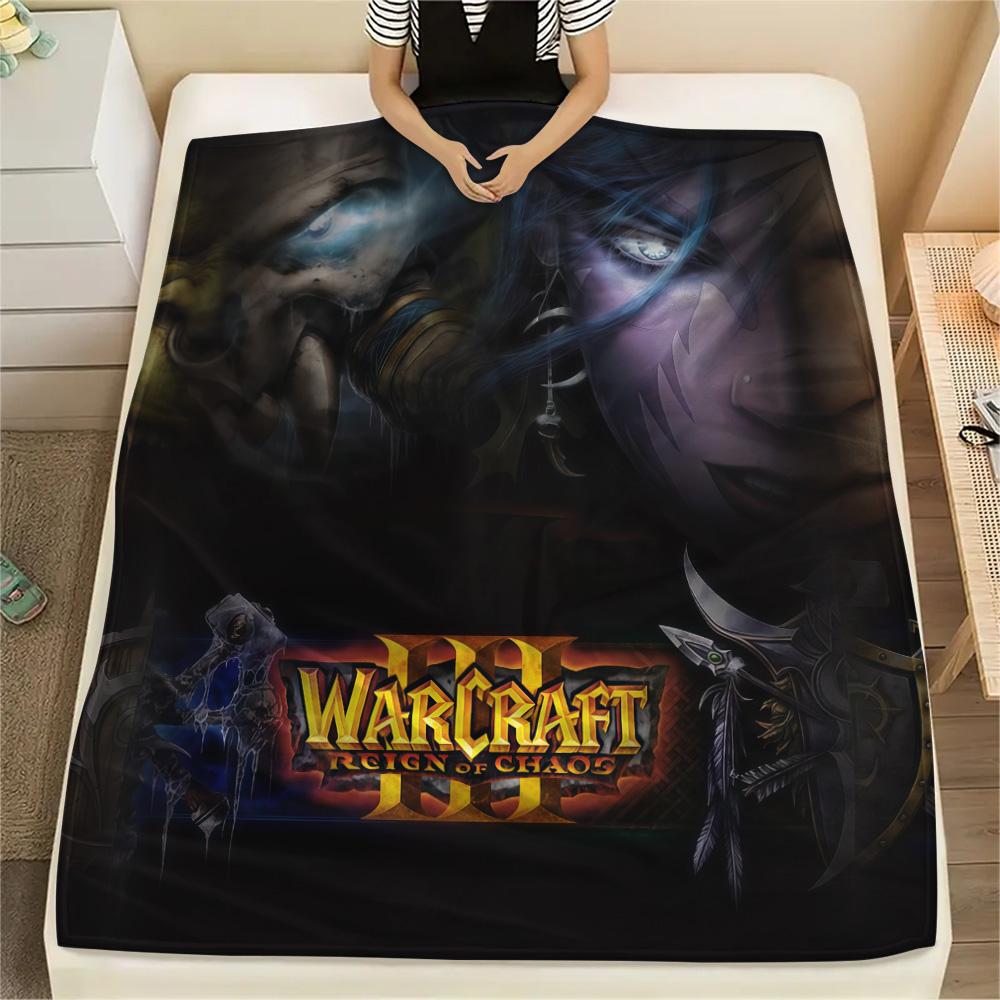 1pz Coperta in Flanella con Stampa Warcraft, Alta qualità Confortevole per Tutte le Stagioni, Decorazione per la Casa, Calore e Comfort, Perfetta per Regali di Natale
