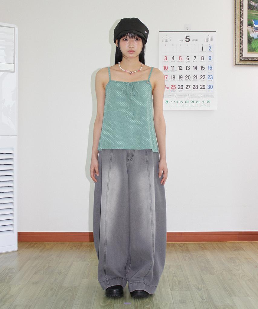 RONRON Betty Boop Charm Dot Cami Top Sleeveless Mint