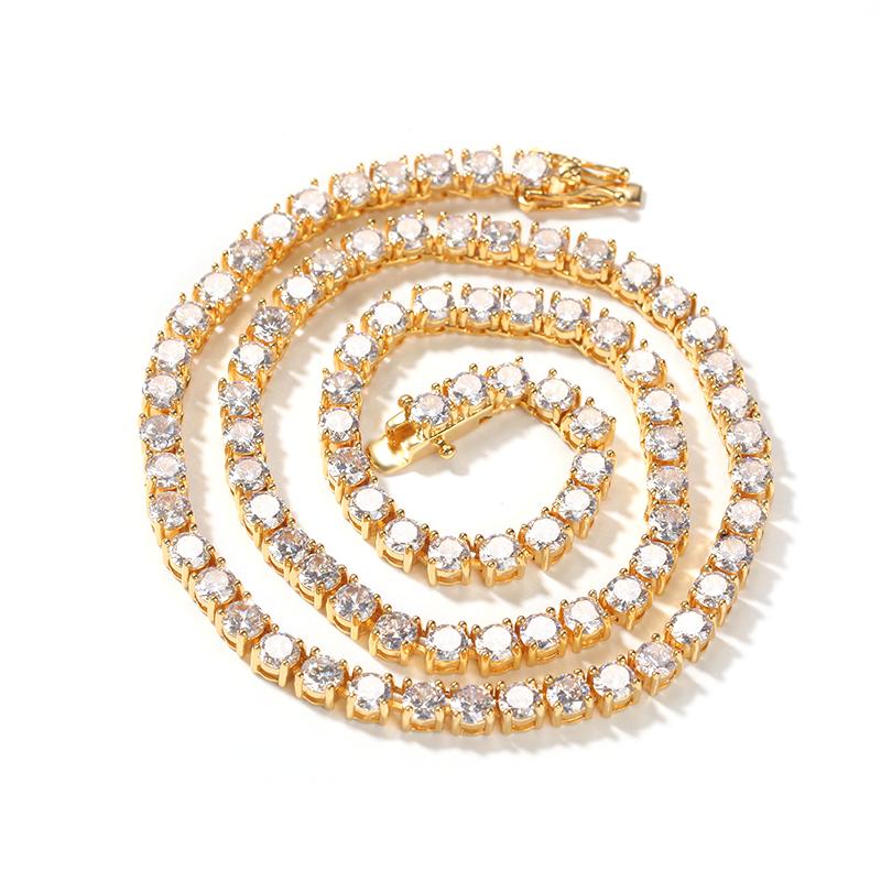 UWIN Classical 5A CZ Tennis Chain Necklace 2mm 3mm 4mm 5mm 8mm 1 Row Round CZ Tennis Necklace Hip Hop Icy Jewelry