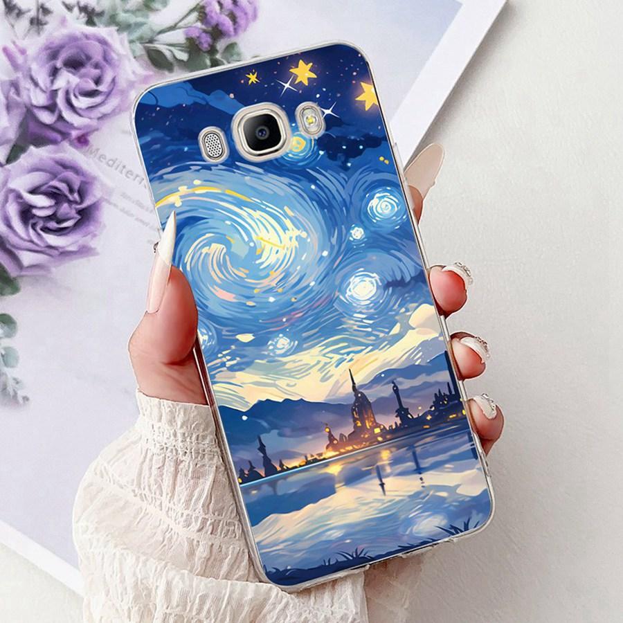 For Samsung J3 J5 J7 2016 Phone Case Back Cover Cute flower Painted TPU Cases For Samsung GalaxyJ5 2016 J510F Soft Fundas