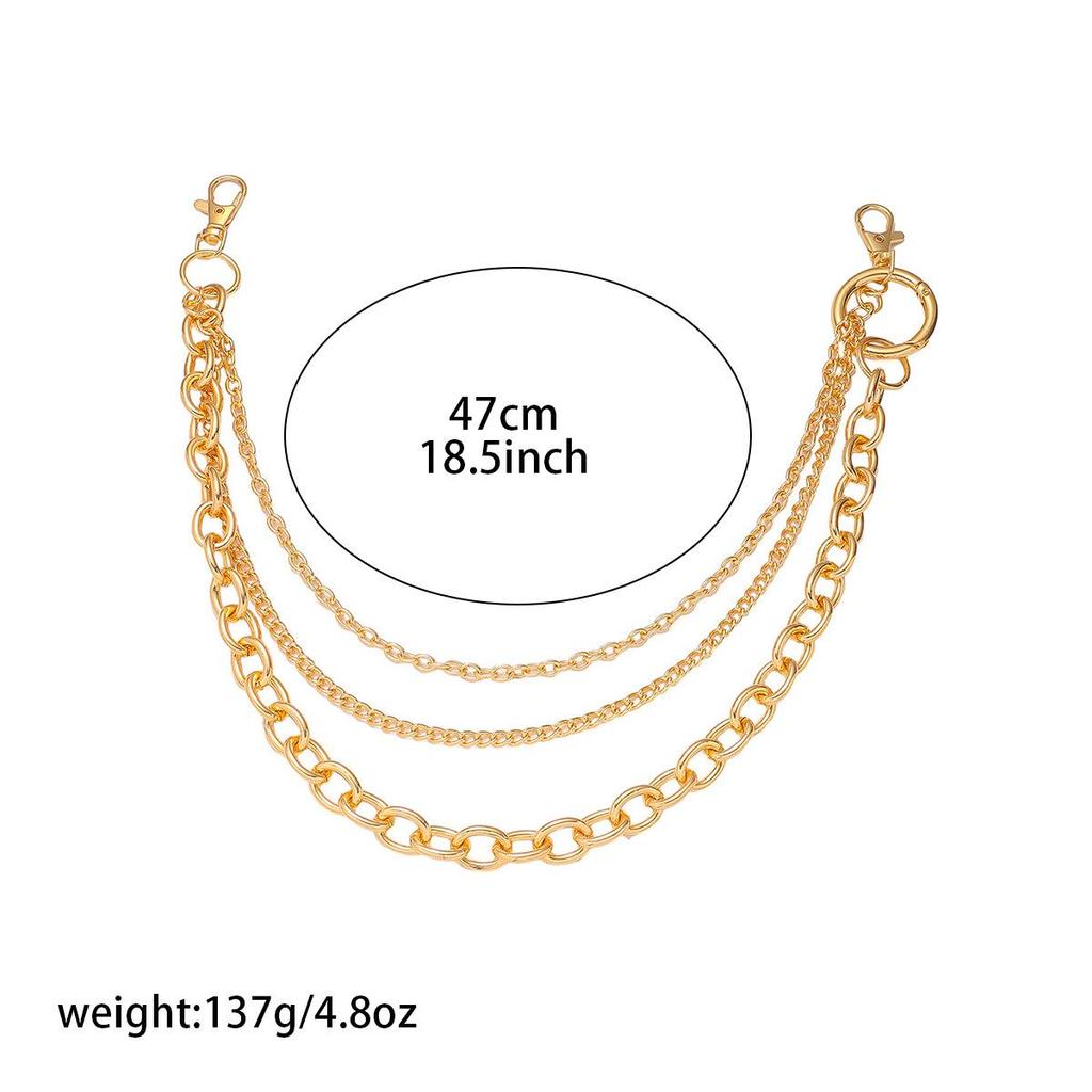 European-American Multi-Layer Punk Chain: Sweet & Cool Light Luxury Waist Jewelry for Trendy Hot Girl Fashion