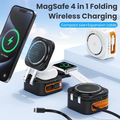 3v1 Magnetický bezdrátový nabíjecí stojánek Pro iPhone 12 13 14 15 16 Nabíjecí stanice pro Watch 10 9 8 7 6 5 Airpods 2 3 Pro