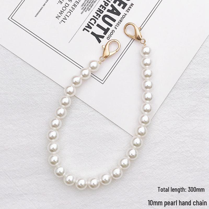 Capa de celular com corrente de pérolas faça você mesmo para mulheres da moda com pingente de cristal antiqueda