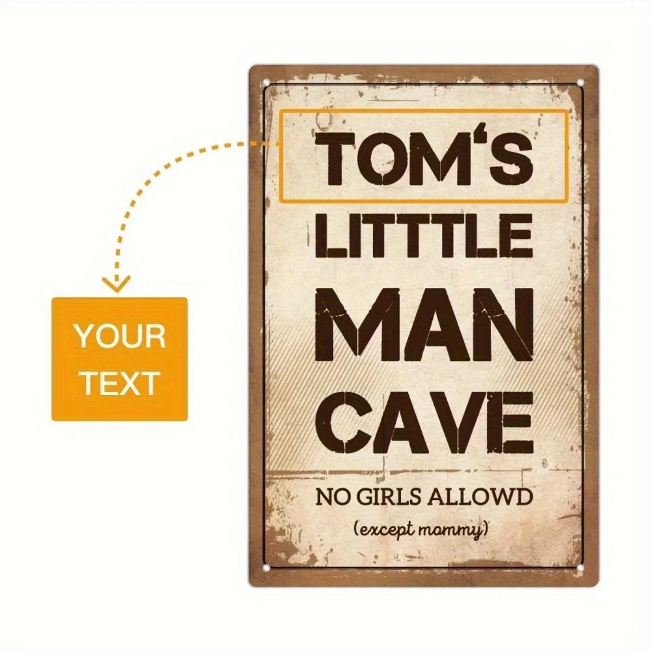 1 шт. Персонализированная винтажная алюминиевая металлическая табличка - Индивидуальная гравировка, Настенное искусство для мужской комнаты, Рустикальная табличка для декора гаража и дома 20x30cm（7.8x11.8inch）