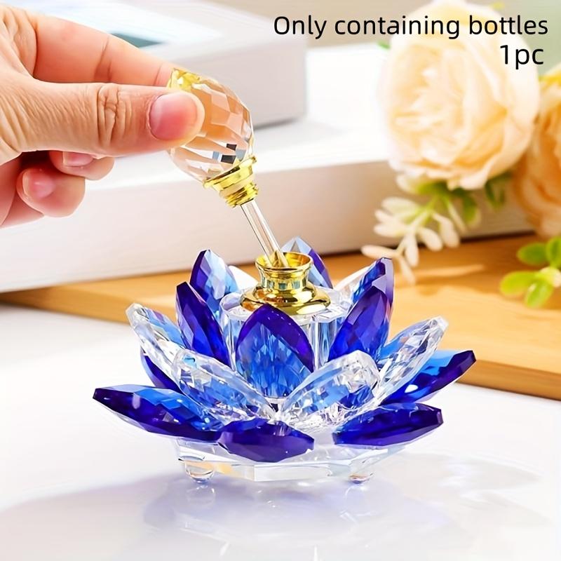 Creative Lotus Glass Perfume Bottle Crystal Decorative Desktop Decorations Home Desktop Decoration Bathroom Perfume Bottle