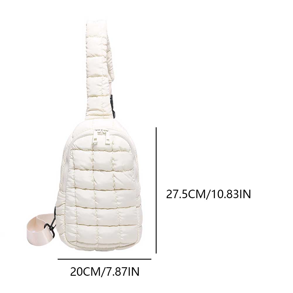 

Модні стьобані сумки на плече Плісирована сумка-бананка Хмара Регульований ремінець Жіноча сумка крос-боді через плече Однотонна повсякденна сумка на груди білий