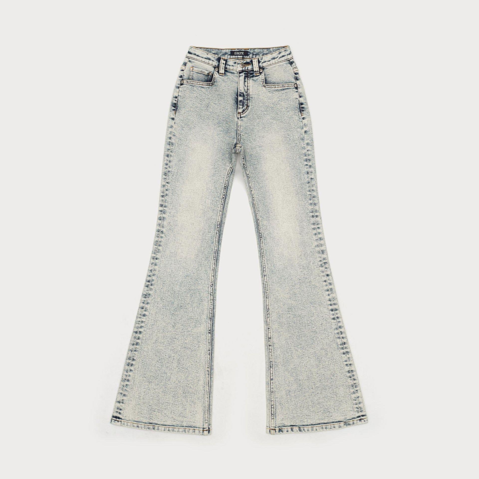 SMFK Retro Washed Slimming Bell Bottom Jeans Medium