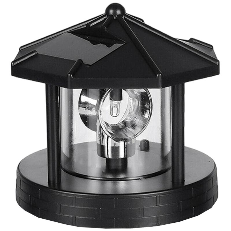 Automatic Solar Lighthouse Garden Light 360 Degree Rotating Lamp Plastic Outdoor Yard Decoration Easy Installation