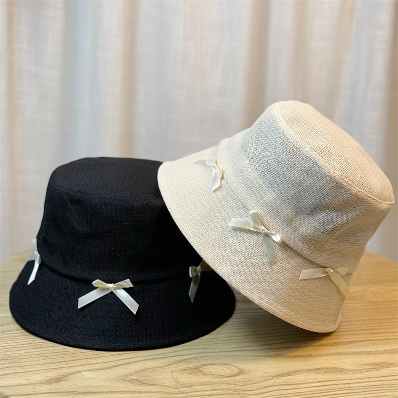 Fisherman Bow Thin Hat Womens Summer Fashion Breathable Sun Hat Sunscreen Hat