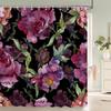 European Retro Flower Printed 3D Bath Curtains Waterproof Polyester Fabric Washable Bathroom Shower Curtain Screen With Hooks