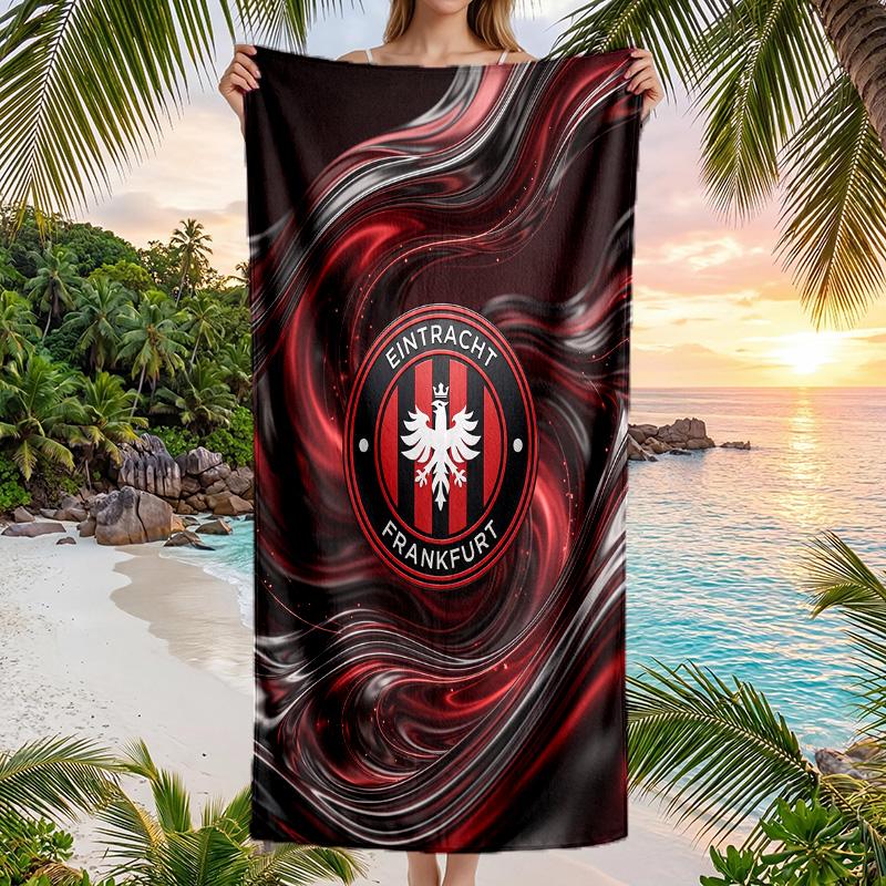 Eintracht Frankfurt Fußball Strandtuch Weiches Mikrofaser-Sommertuch Schnelltrocknendes Saugfähiges Handtuch für Strand Schwimmbad Reisen