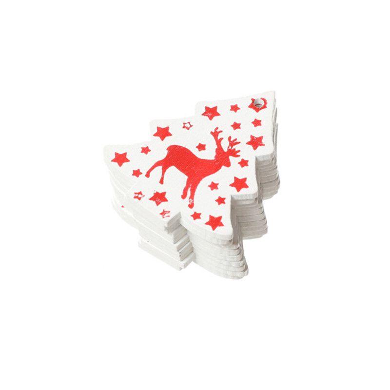 10pcs Christmas 5cm Tree Wooden Decor Xmas Home Hanging Ornaments Pendants Gift