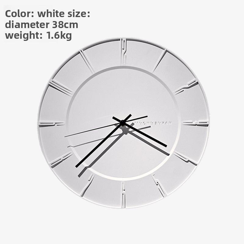 

Silent Wall-mounted Clock Nordic Modern Simple Living Room and Study No Need for Drilling Light Luxury Decorative Cement Clock белый