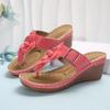 Fashion New Arrival Women Summer 2024 Flower Wedge Slippers Outdoor Casual Pinch Toe Comfortable Heeled Thong Sandals Sandalia Feminina