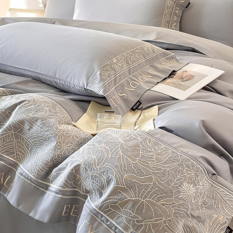 Premium Mother & Baby Four-Piece Set: Grade A Xinjiang Long-Staple Cotton Duvet Cover with High-End Embroidery