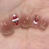 Pure Handmade Phototherapy Manicure Santa Claus Wears Nails Finished Cat Eye Nail Patches To Show Whiteness and Temperament