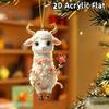 2D Flat Goat Car Rearview Mirror Hanging Ornament Acrylic Pendant Christmas Tree Decoration Bag Charms