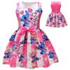 Vestido de Princesa Lilo e Stitch para Meninas com Laço de Borboleta Mistura de Algodão para Usar na Primavera Outono
