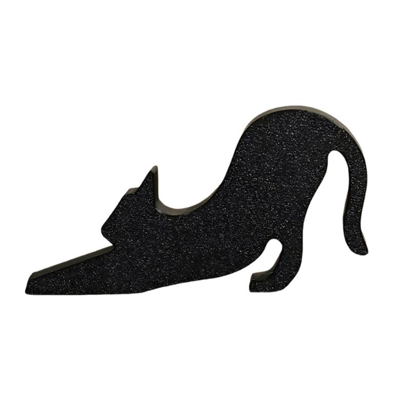 

Creative Doorstop Door Bumper Cats Shaped Door Stop With NonSlip Base Perfect For Indoor Space чорний