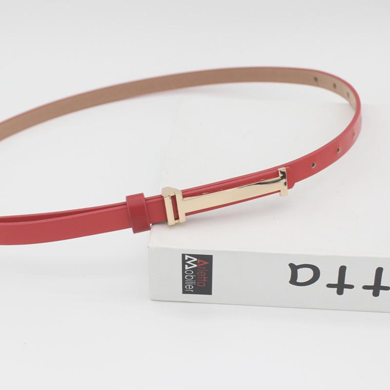 Decorative Glossy Multi-Color Pu Thin Small Belt Women'S Silver Belt Women