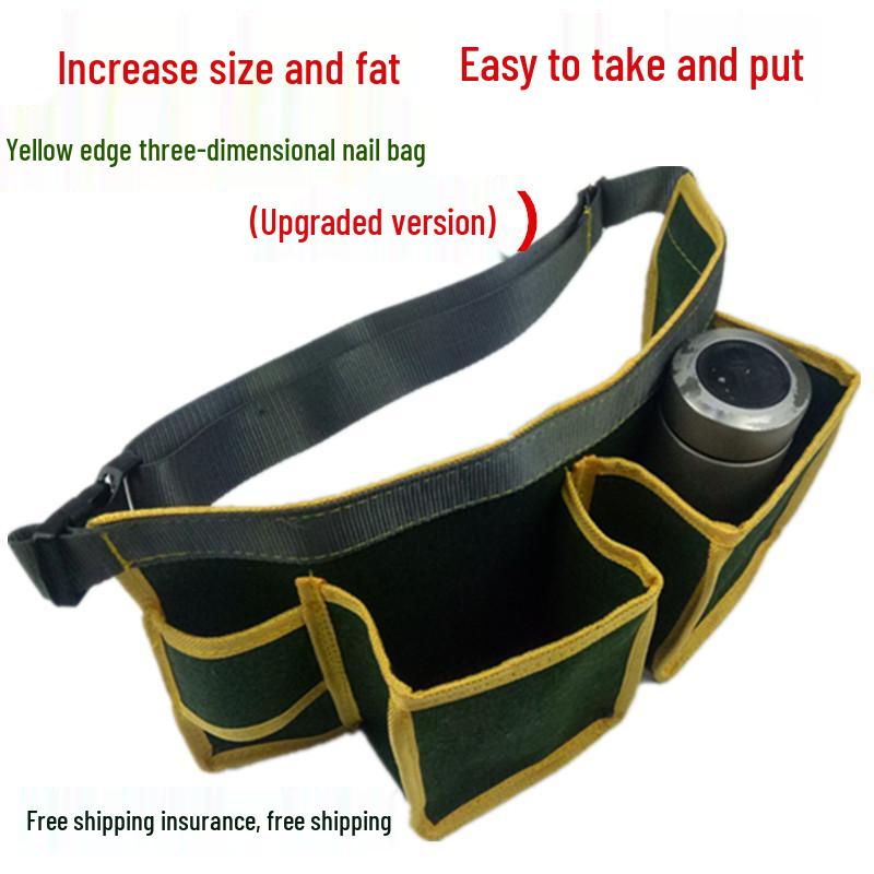Extra Large Wear-Resistant Canvas Electrician Tool Bag with Shoulder Strap - Multifunctional Repair Bag