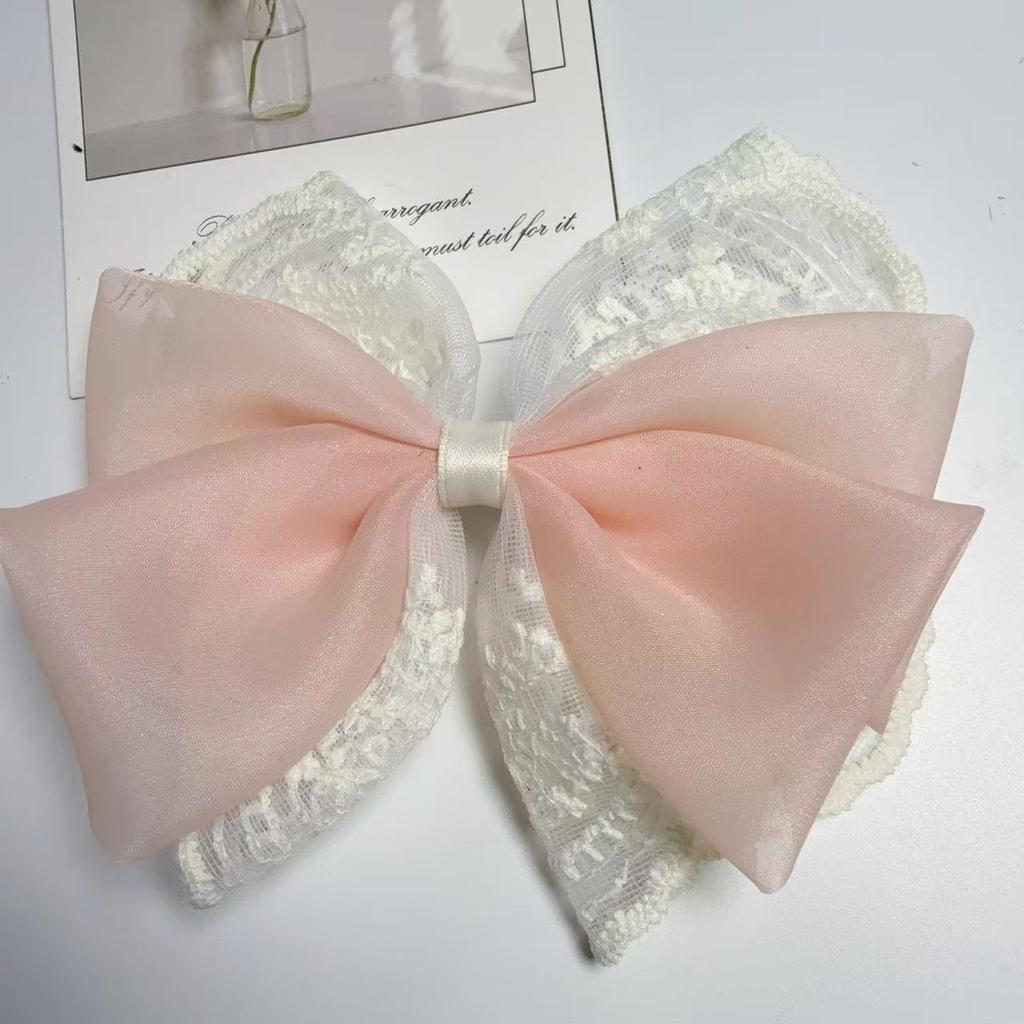 Korean Style Lace Double Layer Bow Mesh Ballet Girl Hair Clip