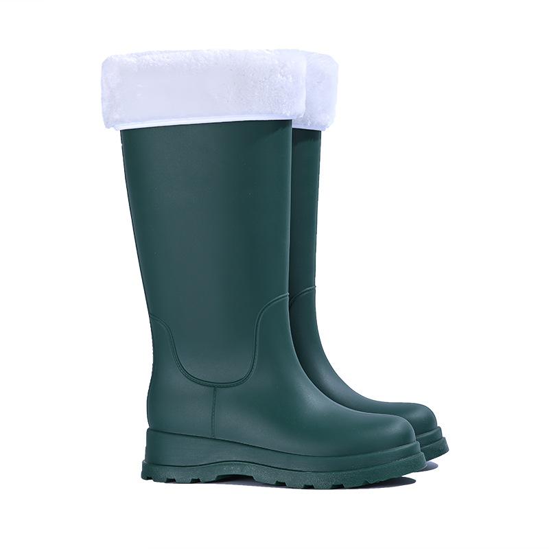 Fashion classic rain shoes women's high rain boots rainy day outdoor travel thickened non-slip waterproof shoes women's rubber shoes British boots