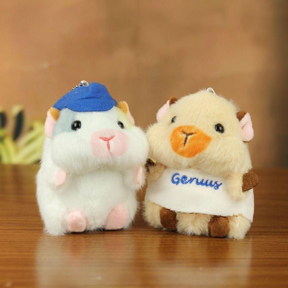 Bee Guinea Pig Plush Keychain Cartoon Hamster Pendant Plush Guinea Pig Keyring  Backpack Decor