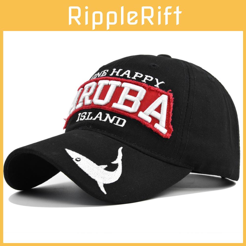Aruba Embroidered Baseball Cap Shark Embroidery Duck Tongue Hat Men's Sun Hat Wholesale