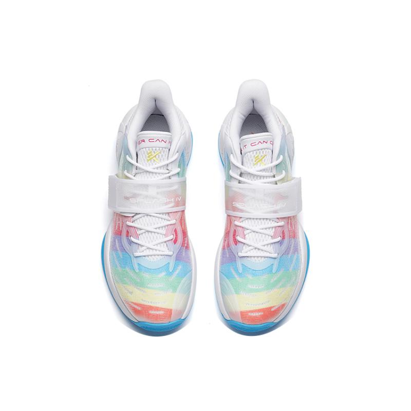 Anta Water Flower 4 Slip-Resistant Cushioning Wear-Resistant Low-Top Basketball Shoes White Multicolor Sneakers 112221602-9