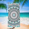 Boho Mandala Beach Towel Microfiber Quick Dry Bath Towel Black White Floral Pattern Large Sandproof Towel for Beach Pool Spa