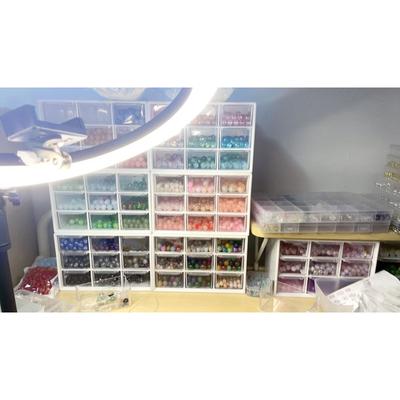 Desktop 9 Grid Storage Boxes Organizer Transparent Small Drawer Partitioned Student Desk Wall-Mounted Sundries Storage Box Cute