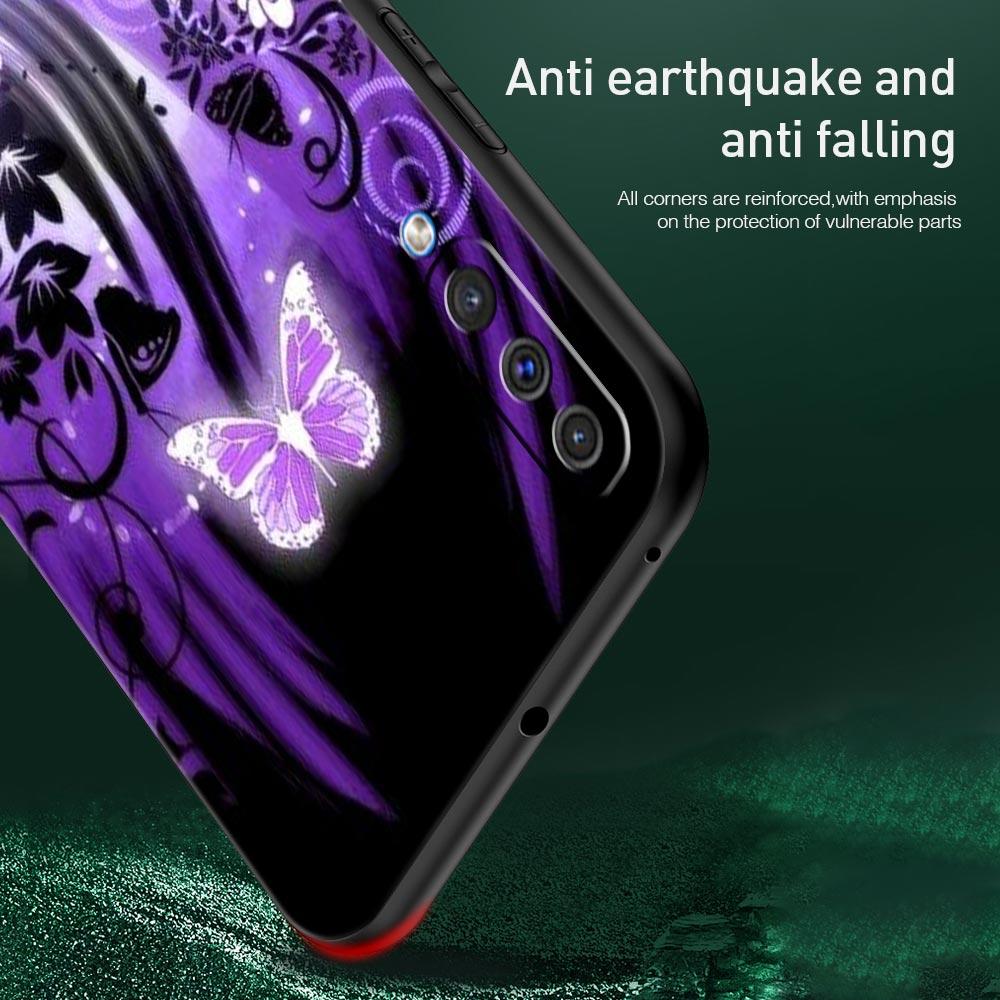 Art Purple Butterfly Phone Case for Samsung Galaxy A56 A36 A26 A16 A34 A24 A42 A22 A20 A12 A40 A30 A10 5G Soft TPU Cover Shell