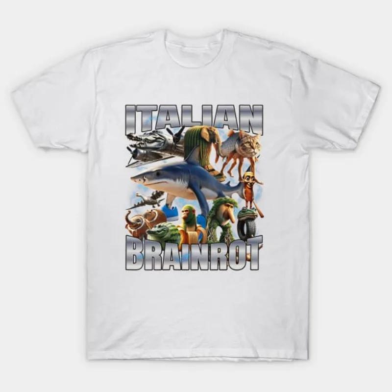 

Italian Brainrot Bombombini Gusini Tralalero Tralala Tung Tung Tung Sahur Bombardiro Crocodilo Meme T-Shirt Men Women Y2k Tops S чёрный