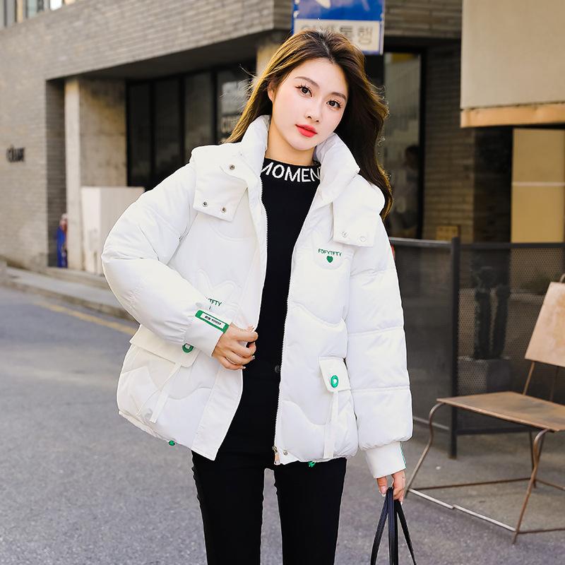 Cotton-padded Women's Short Loose Bread Clothes New Autumn and Winter Joker Hooded Cotton-padded Jacket Coat