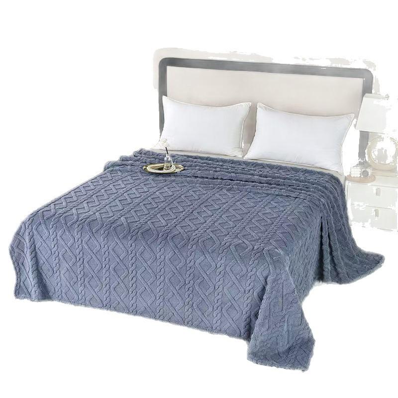 Tahoe Fleece Blanket Dual-Sided Solid Color Nap Air Conditioner Sofa Throw