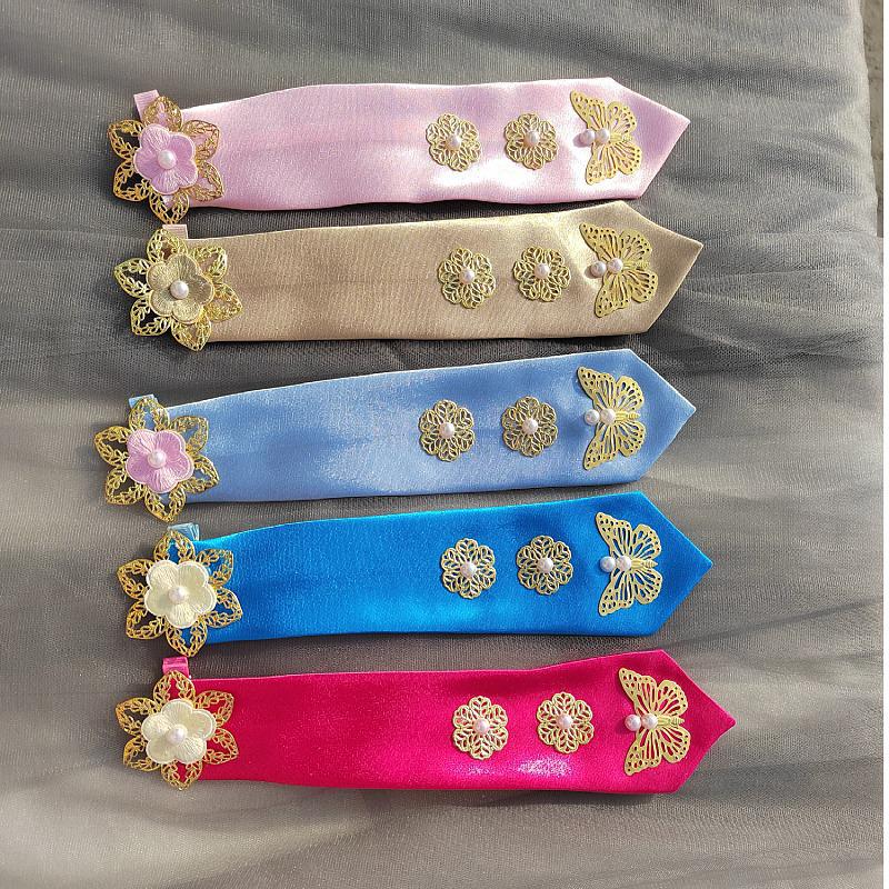 Purple Korean Ethnic Hair Accessories: Children's Headband and Girls' Hair Clips for Stage Performance and Hanbok Headdress