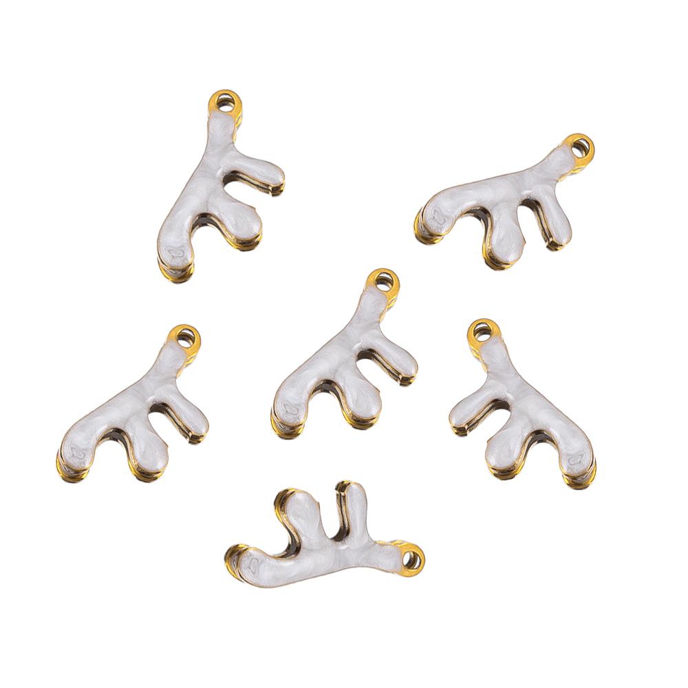 10pcs New Stainless Steel Colorful Marine Coral Starfish Fish Seaweed Charm Necklace Earring Pendant Base for DIY Jewelry Making