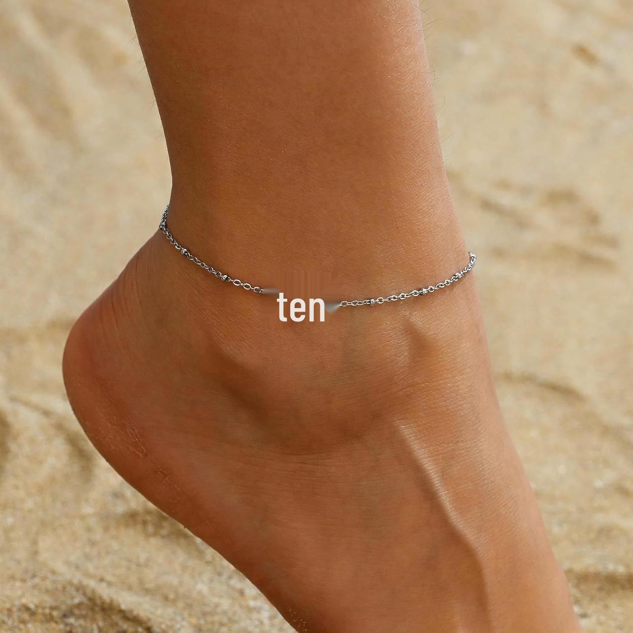 Versatile European & American Fashion Cross Anklet for Women
