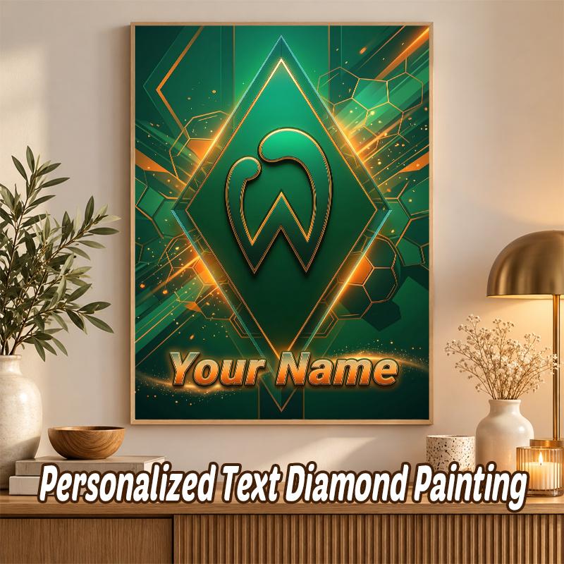 Werder Bremen FC Custom Name Text 5D Diamond Painting Kit DIY Full Drill Diamond Art Decoration