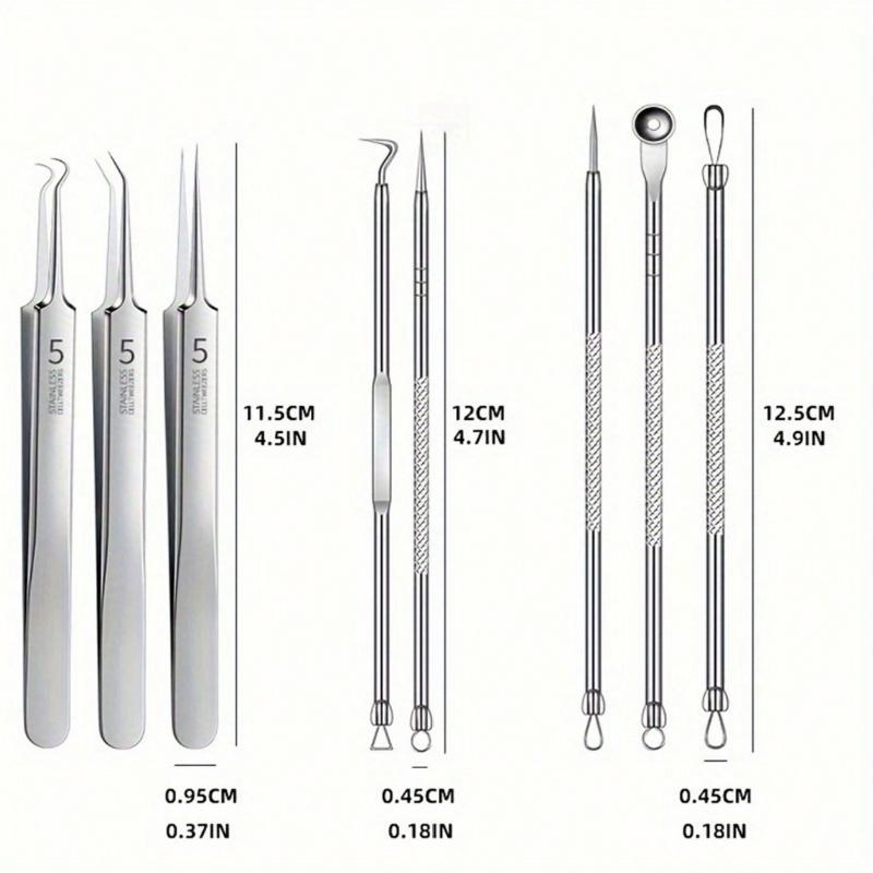 11pcs/Set Professional Blackhead Remover Kit Stainless Steel Face Blemish Acne Extraction Tools Pimple Popping Needle– Professional Pimple Popper Set