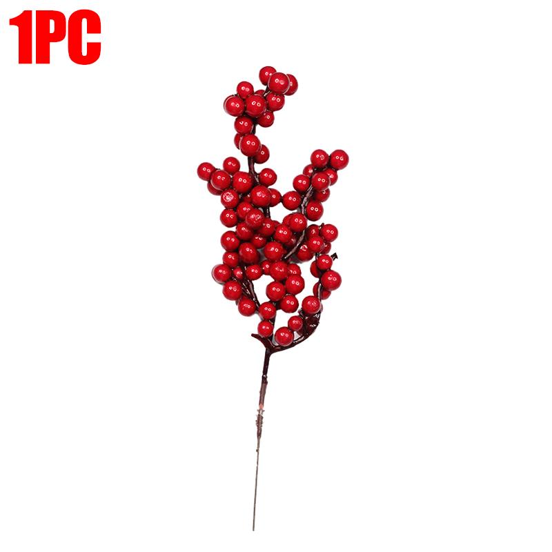 

1/50Pcs Artificial Red Berries Branches Christmas Simulation Plants Fake Berry Xmas Tree New Year Party Decorations DIY Wreath