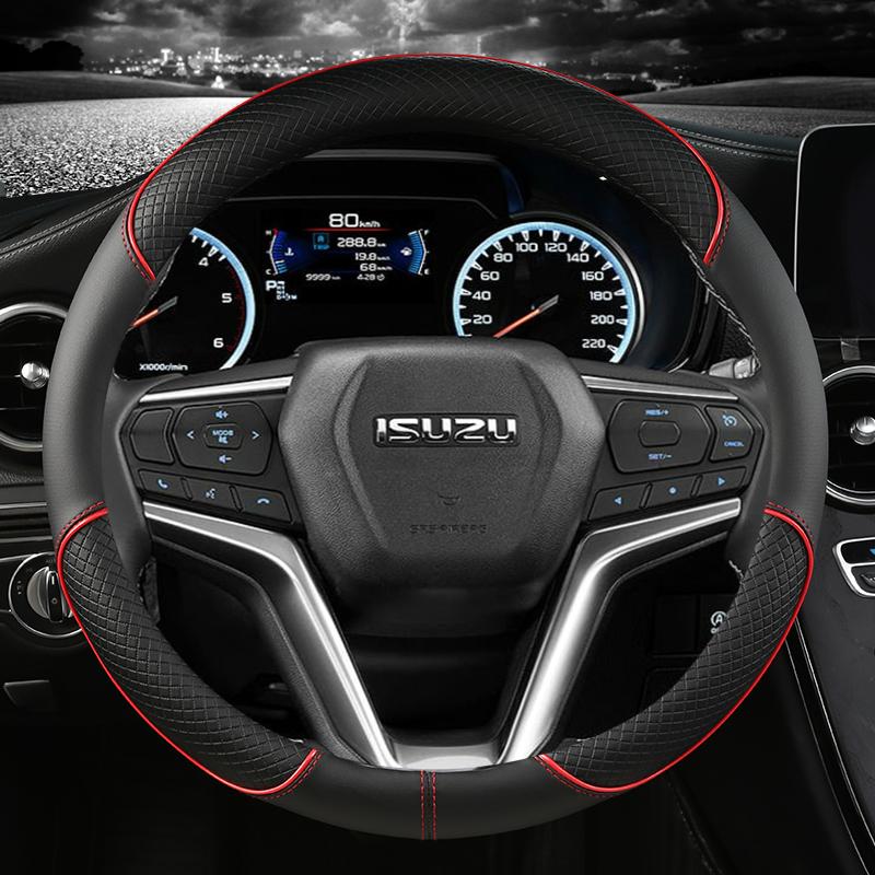 For Isuzu D-MAX 2013-2018 mu-X 2013-2018 D-Max MU-X III 2020- 2023 Car Steering Wheel Cover PU Leather Auto Accessories красный