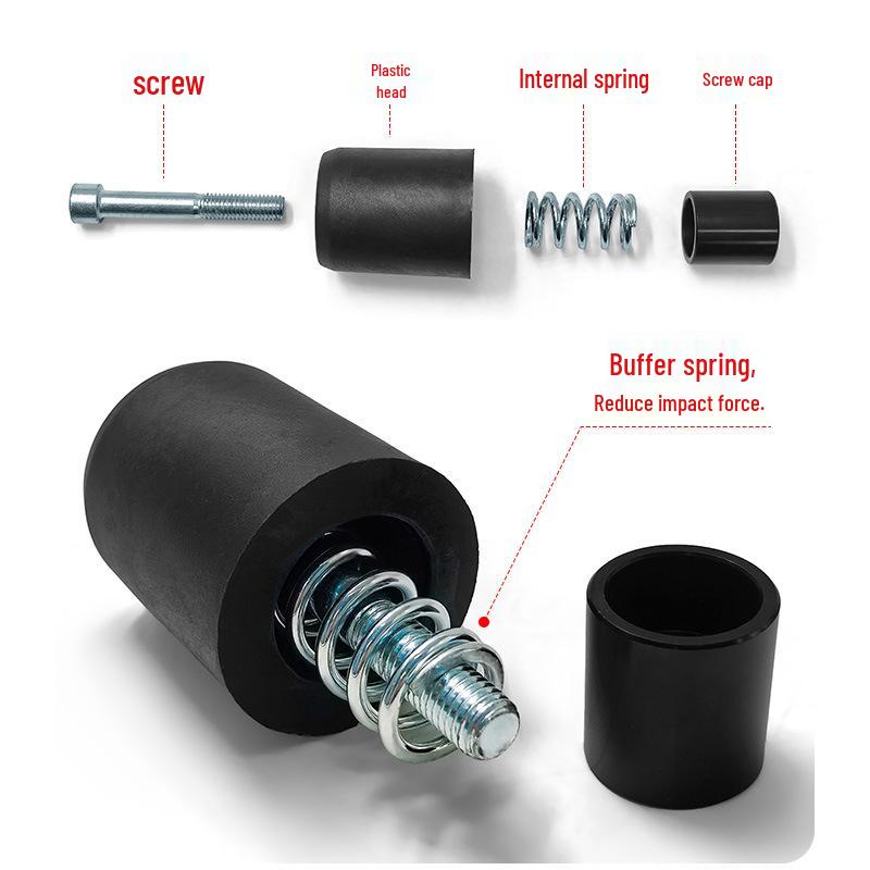 Motorcycle Crash Bar Anti-Fall Head: Rubber-Aluminum with Spring Buffer