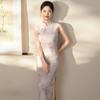 Kolsuz günlük ulusal tarz yeni Çin tarzı Suzhou uzun cheongsam geliştirilmiş genç 1011 yeni kadın yüksek kalite yaz