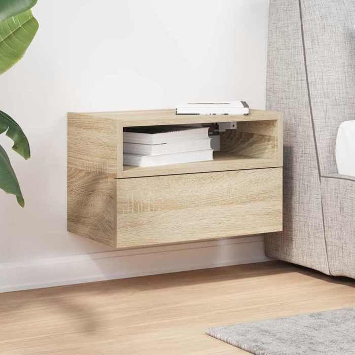 VidaXL Table de chevet murale chêne sonoma 45x26x28,5 cm, armoire de chevet flottante, armoire de chevet suspendue, unité de 858600