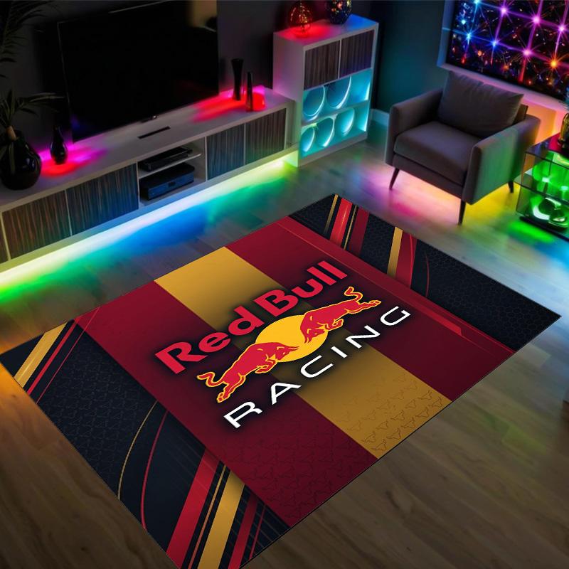 Red Bull Racing Design Crystal Velvet Carpet Cozy Non?Slip Printed Rug For Bedroom Living Room Entrance