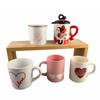 Ceramic Heart-shaped Pair of Mugs for Couples, Creative Cupid Valentine's Day Mug, Red Love Handle Coffee Cup