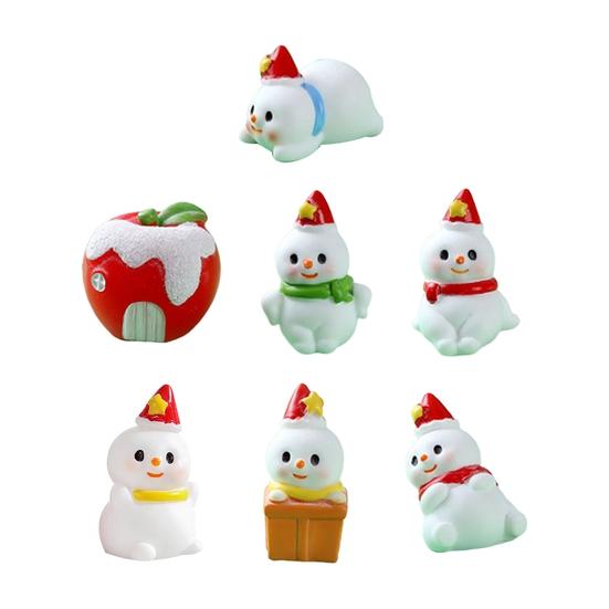 Practical Christmas Resin Figurine Stylish Cute Snowman Statue Holiday Decor